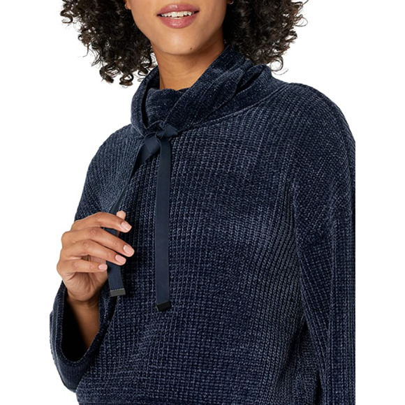 prAna Womens Chanavey Sweater XL Nautical Navy Blue Chenille NWT - Picture 2 of 11